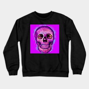 Fantasy colorful art with pink skull symbol in surreal impressionism style Crewneck Sweatshirt